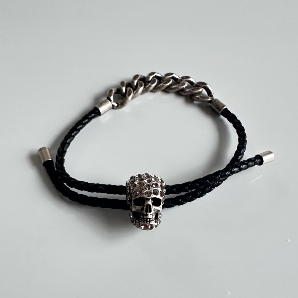 Alexander McQueen Diamond Skull Bracelet Unisex